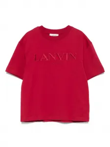 Футболка с вышитым логотипом Lanvin Enfant, красный