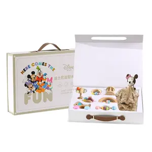 Деревянная погремушка для новорожденных, набор из 8 предметов, идеально подходит для первых месяцев жизни, развивающие игрушки Disney