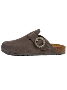 Сабо billowy Leder-Clogs, антрацит