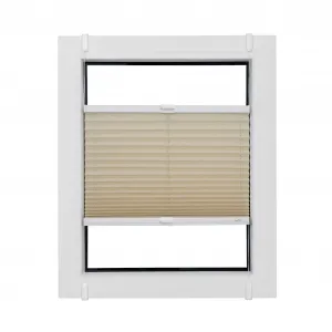 Плиссированные жалюзи Sunlines «Start-up Style Crush», светозащита, без сверления, натянутые, по индивидуальному заказу, цвет naturfarben/weiß + weiß