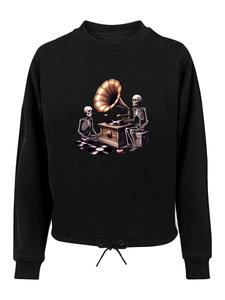 Толстовка F4NT4STIC Gothic Skeleton Vintage Vinyl Plattenspieler, Black