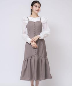 Платье-комбинация с множеством пуговиц