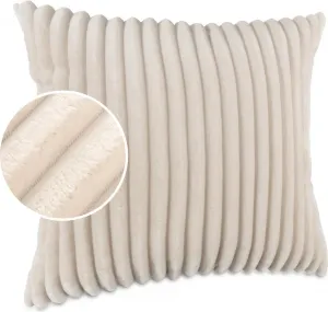 Декоративная подушка LILLI BIG CORD велюр с застежкой-молнией 40x40 см Однотонная подушка UNI цвета слоновой кости, легкая в уходе. ANRO Trade GmbH