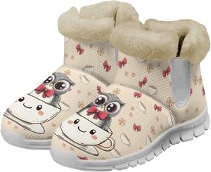 Женские зимние ботинки на снег с теплой меховой подкладкой, удобные, противоскользящие, уличные короткие ботильоны, утолщенные, размеры 36-41 Qoiuvncy, Owl Cup