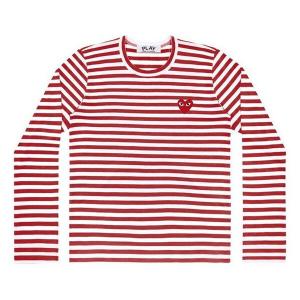 Футболка striped long-sleeve t-shirt 'red' Comme Des Garcons Play, красный