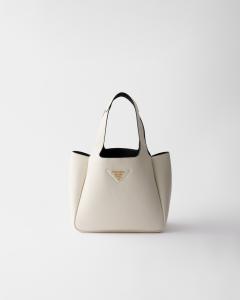 Малая кожаная сумка-тоут Prada, белый