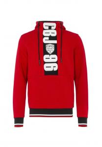 Толстовка с капюшоном и великолепными фирменными принтами Cipo & Baxx, красный