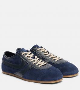 Замшевые кроссовки Dries Van Noten, темно-синий