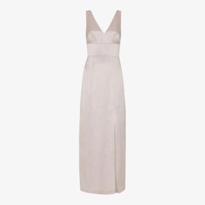 Платье макси сатиновое Charlotte с разрезом по ноге Whistles, бежевый