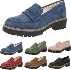 Лоферы для женщин, элегантные удобные слипоны на платформе, массивные замшевые лоферы, прогулочные туфли, женские осенние ботинки Generic, A6-Blue