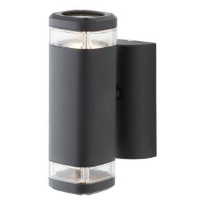 Настенный светильник Brilliant Jandy, алюминий / прозрачное стекло - 2 лампы - черный