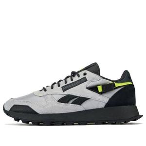 Кроссовки classic leather 'grey 2 black' Reebok, серый