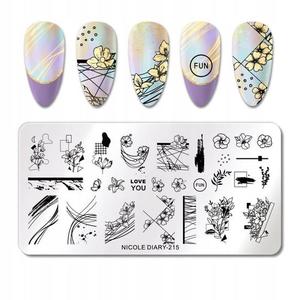 Тарелка, Штемпельная пластина для украшения ногтей, ЦВЕТОЧНЫЙ ОРНАМЕНТ, Frezarkowo