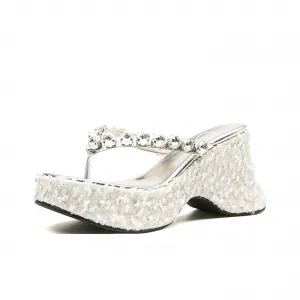 Dawei's house Давейс Хаус Сланцы Женские Серебристые, цвет Silver