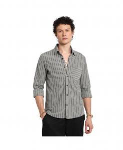 Мужская рубашка в тонкую полоску цвета лунный серый Campus Sutra, Grey