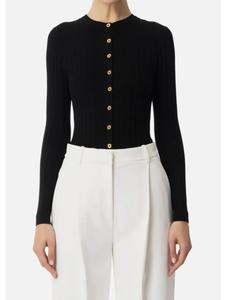 Кардиган с прозрачными деталями Elisabetta Franchi, черный