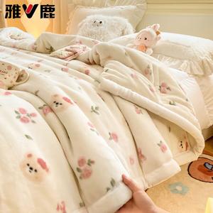 Yalu Плед 100х120 см, двусторонний молочный велюр, мягкий и дышащий