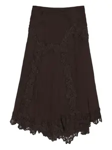 Миди-юбка с кружевной отделкой Bimba y Lola, коричневый
