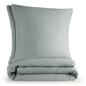 Постельное белье, муслин, 100% хлопок, 2 х 135/200 см и 2 х 80/80 см, синее Blumtal, синий