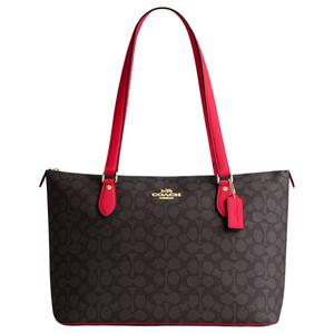 COACH Покрытая галерейная холщовая сумка-шоппер