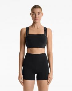 Майка-борцовка Oysho Compressive черного цвета