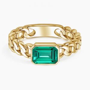 Кольцо-Цепочка с изумрудом Blake Lab Brilliant Earth