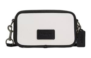 COACH Кожаная наплечная сумка Wyatt, маленькая кроссбоди унисекс black & white