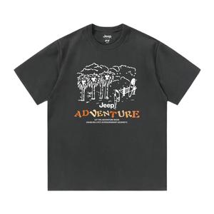 Футболка для школьников с круглым вырезом Moderate Jeep, темно-серый