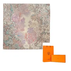 HERMES Кашемировая шелковая шаль женская розовая, Pink