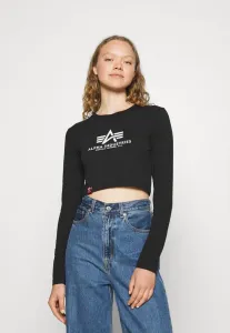 Укороченный топ с длинными рукавами Alpha Industries, Black