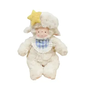 Милый нагрудник с овечками кукла плюшевая кукла высота 25см OU DI PIG