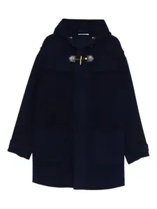 Пальто с капюшоном и застежкой тогл Moschino, синий