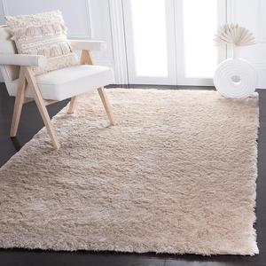 SAFAVIEH Iceland Shag ковер 153 x 244 см - Dark Beige, ручной работы Silken Glam, идеален для помещений с высокой проходимостью в гостиной, спальне (SG512T)