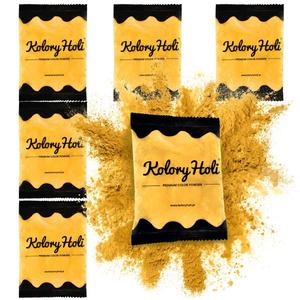 Holi Colors, Красочная пудра Холи для праздника красок Упаковка 6 шт. золото УФ Kolory Holi