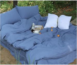 YIZUFU Комплект постельного белья Solid Flax из льна с индивидуальным дизайном и застежкой на пуговицах