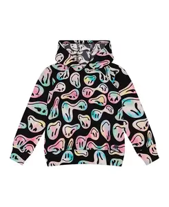 Детская флисовая толстовка с капюшоном для девочек. Deux Par Deux, черный