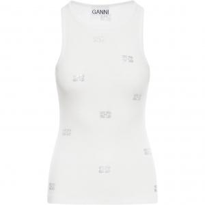 Топ с бабочками GANNI, белый