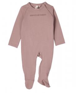 Детский комбинезон "Сладкие сны" из хлопкового флиса с потайной молнией MeMoi, Mauve