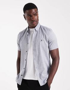 Рубашка оксфорд с короткими рукавами French Connection темно-синего цвета