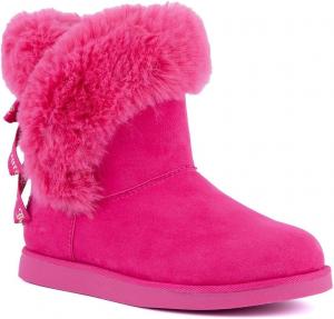 Женские зимние ботинки Juicy Couture на шнуровке, с теплой и утепленной меховой подкладкой, комфортные модные ботильоны, Pink