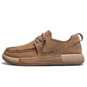 Нескользящие легкие низкие повседневные туфли для мужчин KANGLONG, Caramel Brown
