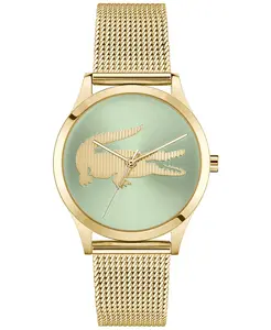 Женские часы Crocodelle с браслетом из стальной сетки золотого оттенка, 36 мм Lacoste