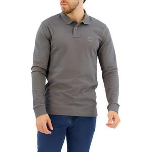 Поло с логотипом Slim-Fit HUGO BOSS, серый