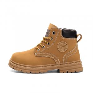 DEERWAY Детские кожаные ботинки средней высоты, желтые, детские