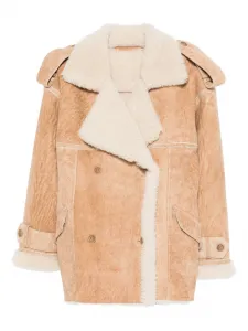 Двубортная куртка из овчины Salvatore Santoro, нейтральный