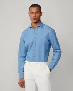 Мужская рубашка индиго с текстурой больших размеров Hackett, индиго/синий