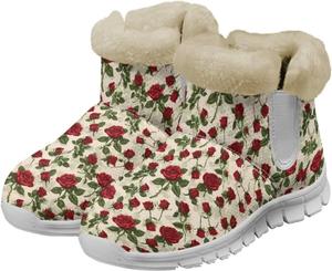 Женские ботинки на осень-зиму с утепленной флисовой подкладкой, амортизирующей стелькой из памяти формы, зимние нескользящие теплые ботинки Glomenade, Beautiful Roses