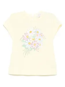 Футболка с цветочным принтом Monnalisa, желтый