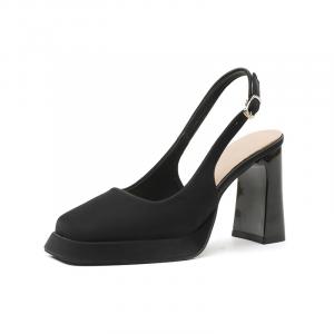 Zubumei Женские туфли на высоком каблуке, черные, экрю