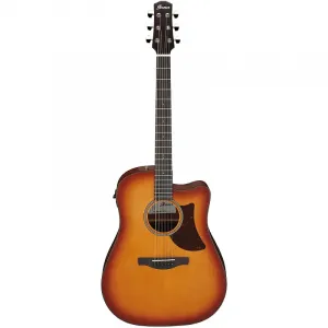 Акустико-электрогитара Ibanez AAD50CE-LBS из серии Advanced Acoustic, светло-коричневый солнечно-выжженный цвет с низким глянцем